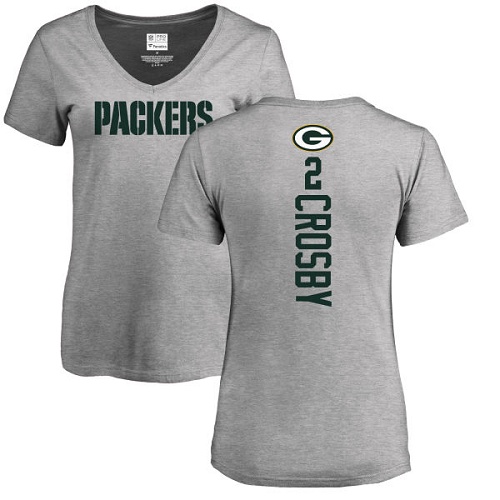 Green Bay Packers Ash Women #2 Crosby Mason Backer V-Neck Nike NFL T Shirt